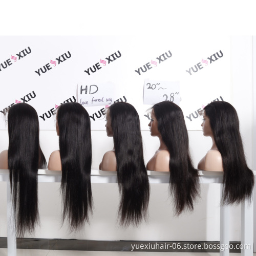 Ready to Ship Cuticle Aligned Transparent Frontal Closure 13x4 5x5 Swiss Scalp HD Brazilian Full Lace Frontal Human Hair Wigs